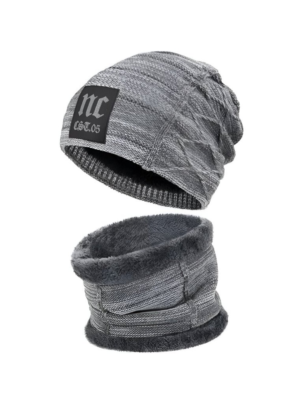 FZ FANTASTIC ZONE Mens Womens Winter Beanie Hat Scarf Set Warm Knit Thick